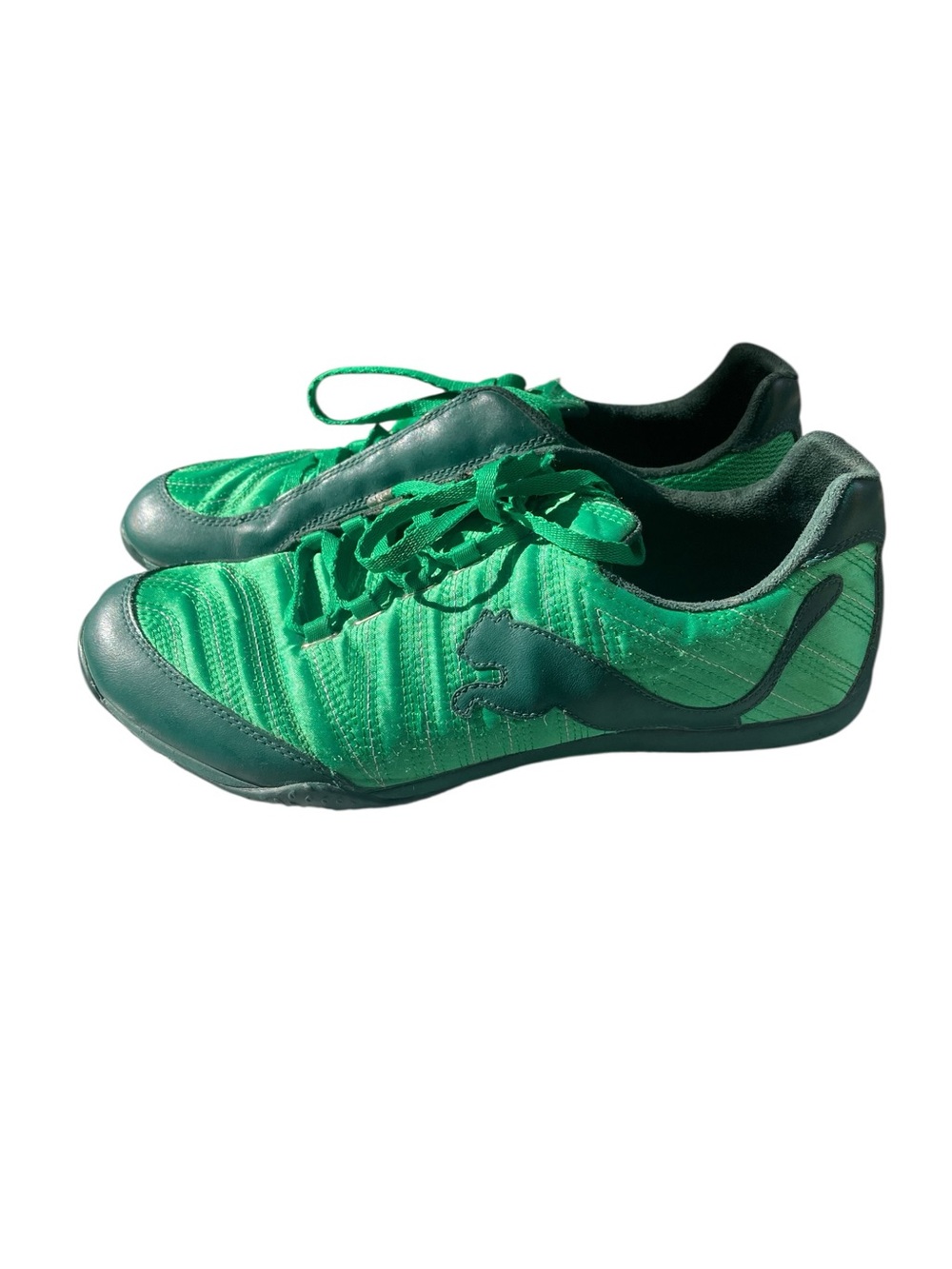 Puma Tekkies Green Low Profile Sneakers Size 8 Leather Soccer Style - Picture 8 of 9
